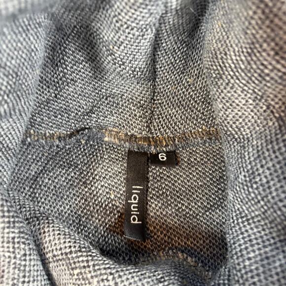 liquid womens cowl neck sleeveless wool blend cable gray black tunic sweater. 6 - Picture 7 of 7